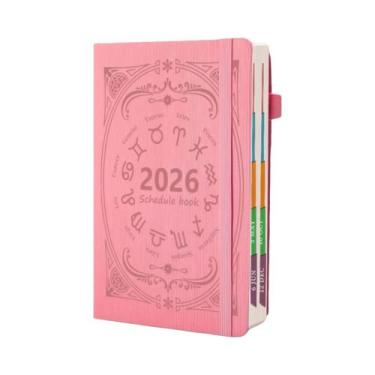 Imagem de Agenda Diária Portátil A5 Em PU Texturizado 2026: Caderno De Calendári