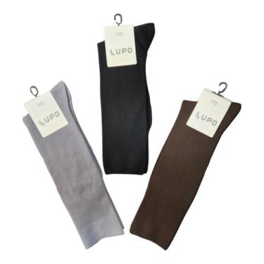 Imagem de Meia Lupo Social Clássica Kit 3 Pares Masculina Confortável Sortidas L