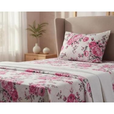 Imagem de Jogo de Lençol Solteiro Padrão com Elástico Algodão Poliester 2 peças 