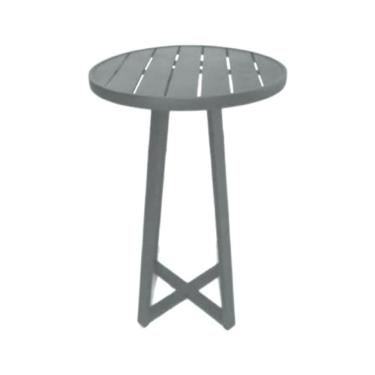Imagem de Mesa Bistrô Tulipa Para área Externa E área Gourmet Em Alumínio Cinza-preta