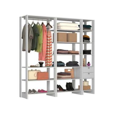 Imagem de Closet com 1 Cabideiro, 2 Gavetas e 14 nichos EY101-3-6 Linha Yes Emov