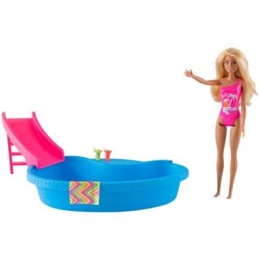 Imagem de Boneca Barbie Playset de Piscina Com Acessórios Maio Rosa - Mattel, Co
