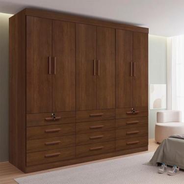 Imagem de Guarda-roupa Casal Mdf 6 Portas 12 Gavetas Marselha Plus - D Doro