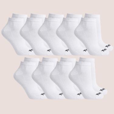 Imagem de Kit 9 Meias Cano Baixo Topper Algodão, Branco, 39 a 44