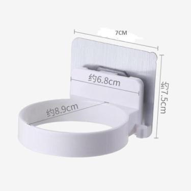 Imagem de Suporte Para Secador De Cabelo Adesivo 2 Em 1 Com Gancho Organizador D