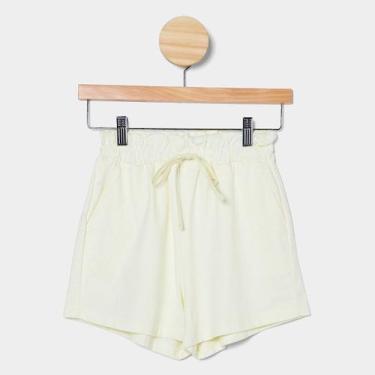 Imagem de Shorts Infantil Hering Casual Menina, Amarelo claro, 10A