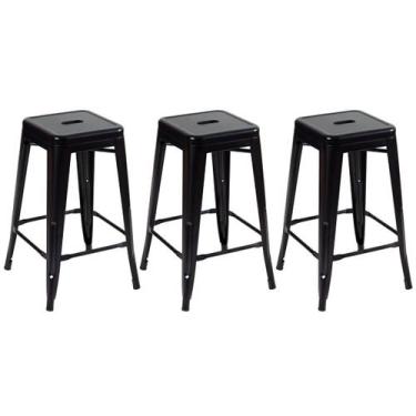 Imagem de Laraz, Kit - 3 x banquetas Iron Tolix - 66 cm - Industrial - Aço - Vin