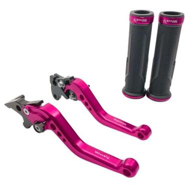 Imagem de Kit Manopla Manete Esportivo Yes 125 Intruder 125 Dafra Riva - Stark R