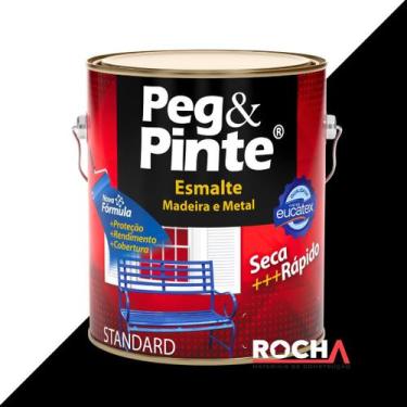 Imagem de Tinta Esmalte Peg e Pinte para Ferro e Metal 900ml - Eucatex, Preto Br
