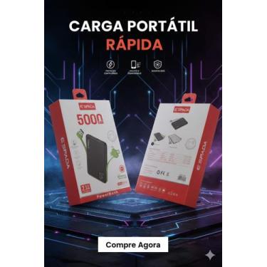 Imagem de Carregador portátil 5000mAh 2.1A Portátil Universal Carregador Externo