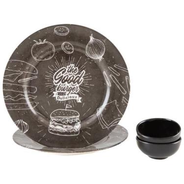 Imagem de Conjunto para Servir Alleanza Burguer Black 4 Peças