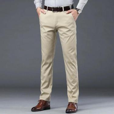 Imagem de Calças De Terno Slim Fit Masculinas Para O Verão, Moda Casual De Negóc