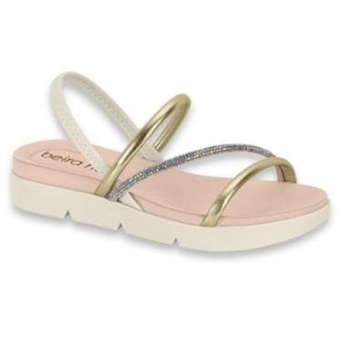 Imagem de Sandalia Papete Beira Rio Original Feminino Sandalia Rasteira Strass Flatform Casual Co...