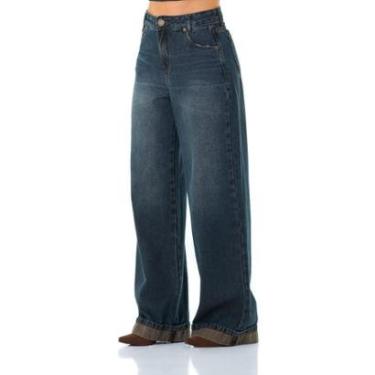 Imagem de Calça Jeans Feminina Arauto Pantalona Brown-Feminino