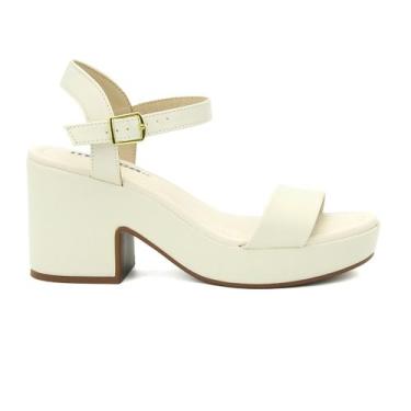 Imagem de Sandália Original Moleca 5549.102 Salto Alto Grosso Feminino, 37, Off,