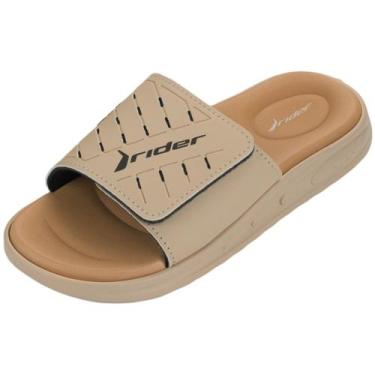 Imagem de Chinelo Masculino Moderno Pratica Slide R Soft Plus Rider, Bege, Preto