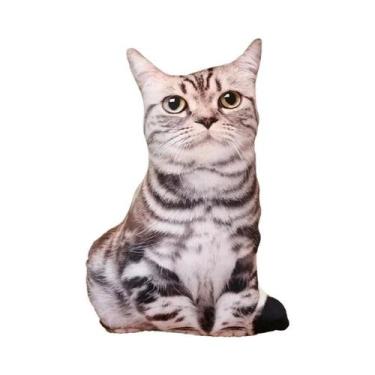 Imagem de Almofada De Pelúcia Gato Realista, Bichinho De Pelúcia Fofo, Boneca De
