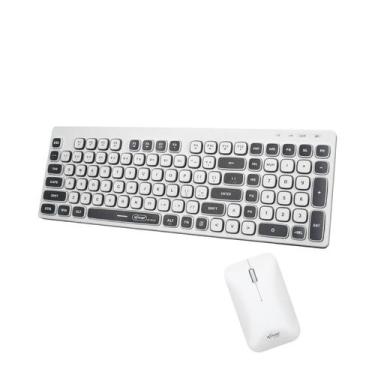 Imagem de Kit Teclado Mouse sem Fio Membrana Knup KP-TE137, Branco