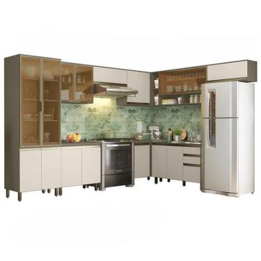 Imagem de Cozinha Completa De Canto 9 Peças Connect Duna-cristal Com Cristaleira - Móveis Henn Duna-cristal