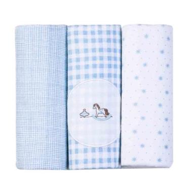 Imagem de Cueiro flanelado estampado 80cm x 80cm - PAPI TEXTIL