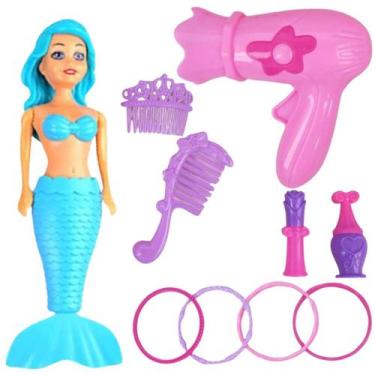 Imagem de Kit 2Un infantil brinquedo menina boneca a corda nada verdade banheira