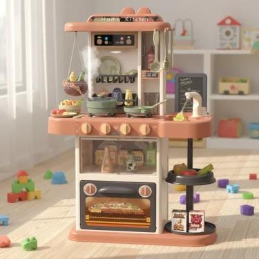 Imagem de Cozinha Infantil Completa Pia Fogão Vapor Luz Som Lousa 72cm - NIRO BR
