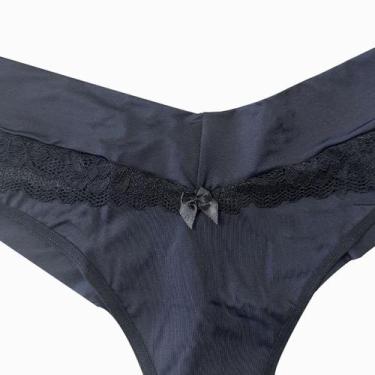 Imagem de Calcinha Plus Size em Microfibra Fio Dental com Renda - Vislumbre, Pre