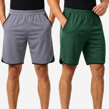 Imagem de Kit 2 Bermudas Masculinas Shorts Esportivo com Bolsos Laterais Leve Co