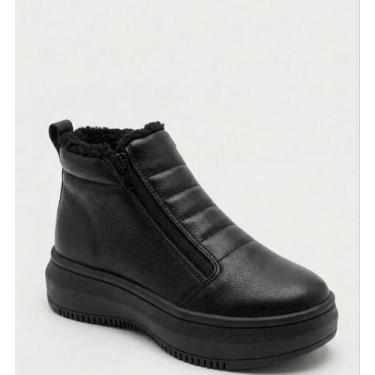 Imagem de Bota peluciada feminina amery 4352 sintetico, Preto, 34