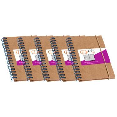 Imagem de Kit 5x Caderneta de Bolso 10x14cm 60 Folhas Pautadas Guarani TopGet, A