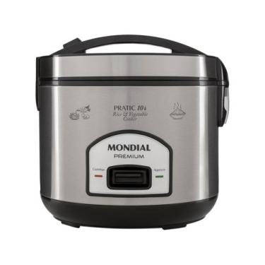 Imagem de Panela Elétrica de Arroz Mondial Pratic 10i Premium Preto Inox 700W 12
