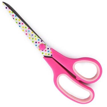 Imagem de Tesoura Comfort Estampada Círculo 21,5cm - Poá Multicolorido
