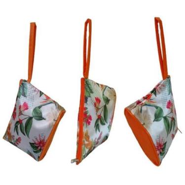 Imagem de Necessaire Feminina Florida e Laranja Viagem Mala Praticidade - Boom M