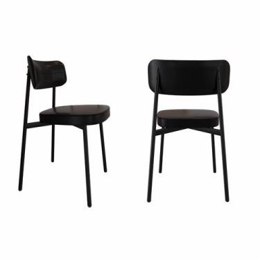 Imagem de Cadeira Alloa Fixa com 4 Pés 500 x 447 x 838 mm com 2 Unidades Preto -