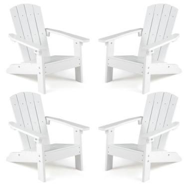 Imagem de Cadeira Adirondack Infantil Giantex Branca em HIPS para Todas as Condi