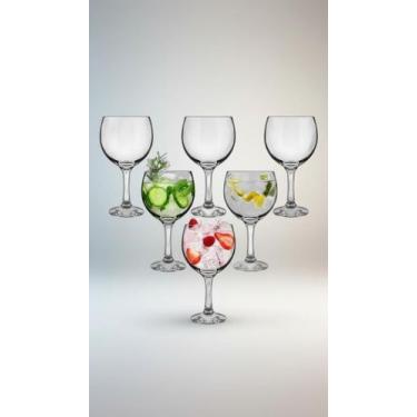 Imagem de Kit 6 Taças Gin/Vinho Vidro Liso 620ml - Congratulations Store