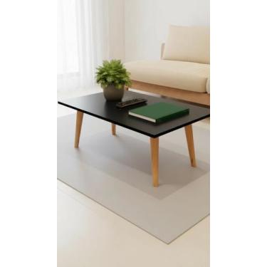 Imagem de Mesa de Centro Retangular Pés Palito Madeira Preta - Congratulations S