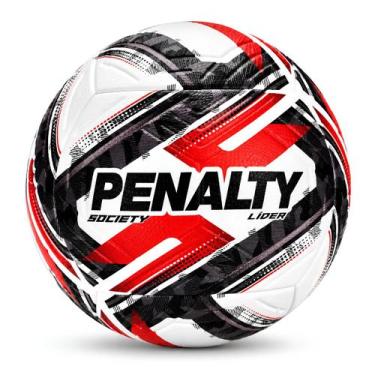 Imagem de Bola Society de futebol Penalty Lider Oficial, Branco, Preto, Vermelho
