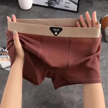 Imagem de Cuecas Boxer Masculinas plus Size De Seda Gelada, Respiráveis, Ajuste 