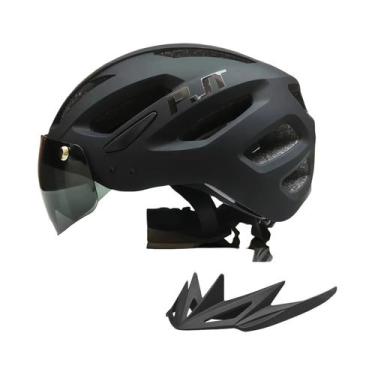 Imagem de Capacete De Ciclismo Masculino Com LED Recarregável Por USB, Visor Sol