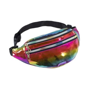 Imagem de Bolsa De Cintura Holográfica Com Glitter, Bolsa De Ombro Laser Designe