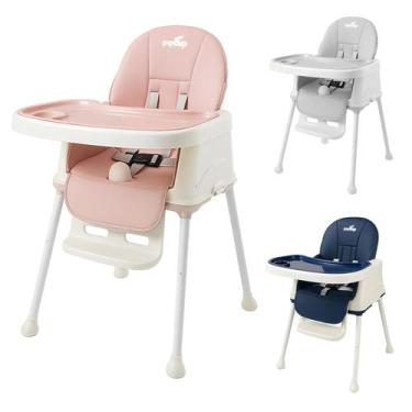 Imagem de Cadeira De Alimentação Bebê Portátil 2 em 1 Lavável Até 23kg Rosa Pipd