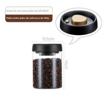 Imagem de Pote De Vidro Hermético Para Grãos De Café Com Extração De Ar, À Prova