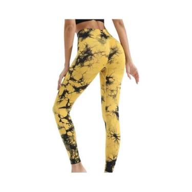 Imagem de Leggings Femininas De Cintura Alta Com Estampa Tie-dye, Sem Costura, C