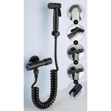 Imagem de Ducha Higiênica Bidê Completa Metal Inox Preto - Congratulations Store