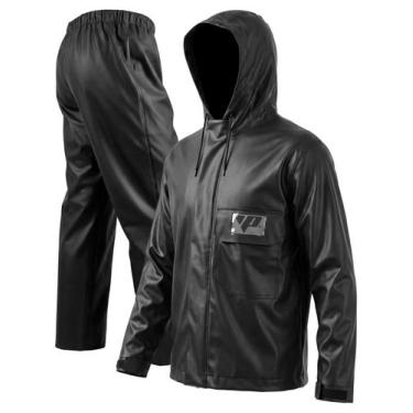 Imagem de Capa de Chuva com Capuz Bolso PVC Impermeável Pantaneiro, G