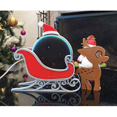 Imagem de Suporte Tema Natal/Trenó para Alexa Echo Dot 3 - Fabricado via impressão 3D