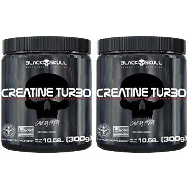 Imagem de Kit 2X Creatine Turbo Suplemento Alimentar Black Skull 300g Caveira Preta Creatina Monohidratada Sem Sabor