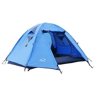 Imagem de Pkfinrd Profissional 2-3 pessoas à prova de intempéries camada dupla de alumínio à prova de vento barraca de acampamento para montanhismo ao ar livre, caça, trilhas, aventura e viagem (cor: amarelo, tamanho: grande)