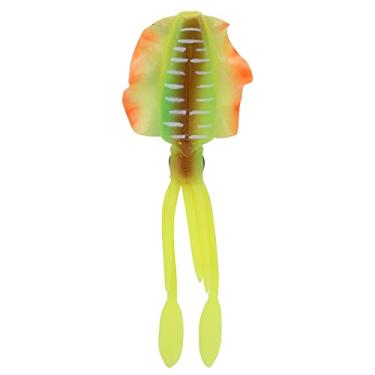 Imagem de Isca luminosa UV para lulas, polvo luminoso de silicone, isca macia, lula luminosa, olhos 3D, pesca em água salgada, polvo, isca artificial wobbler (amarelo-verde) Isco de peixe Isca